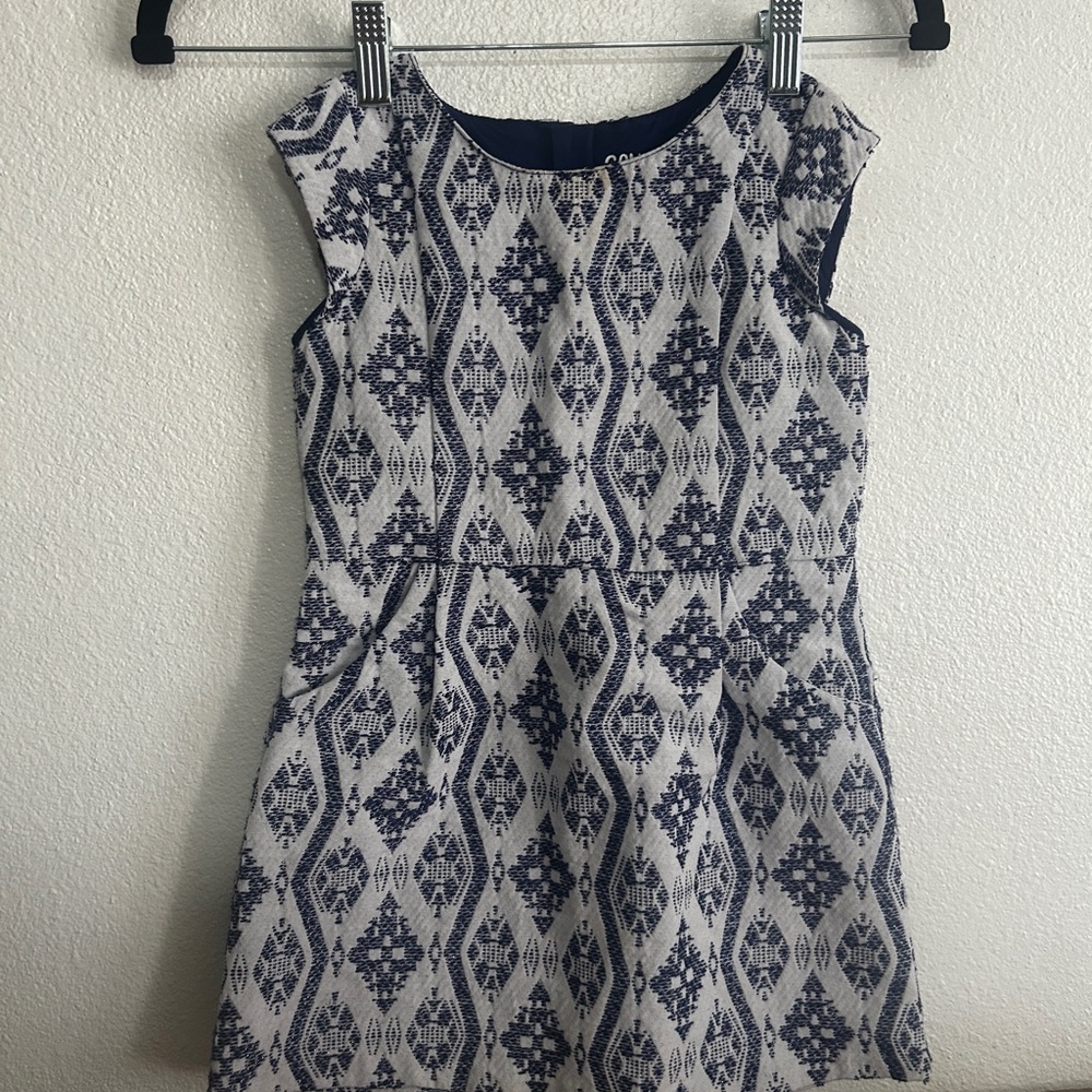 Genuine Kids Navy and White Patterned Kids Dress